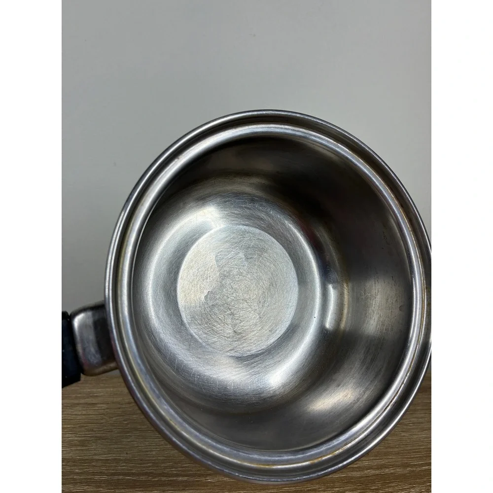 Vintage EKCO Flint 1 Quart Stainless Steel Copper Bottom Saucepan Pot USA 265